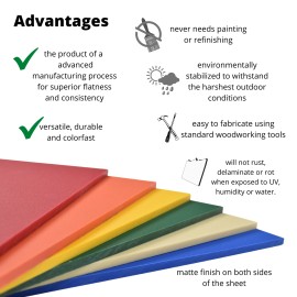 BuyPlastic Orange King ColorBoard Plastic Sheet  1/2" x 12" x 48", Colored HDPE