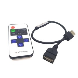 Vrabocry DC5-24V 11 Buttons Mini USB RF Wireless Dimmer Remote Control LED Controller for 5050/2835 Single Colour LED Strip