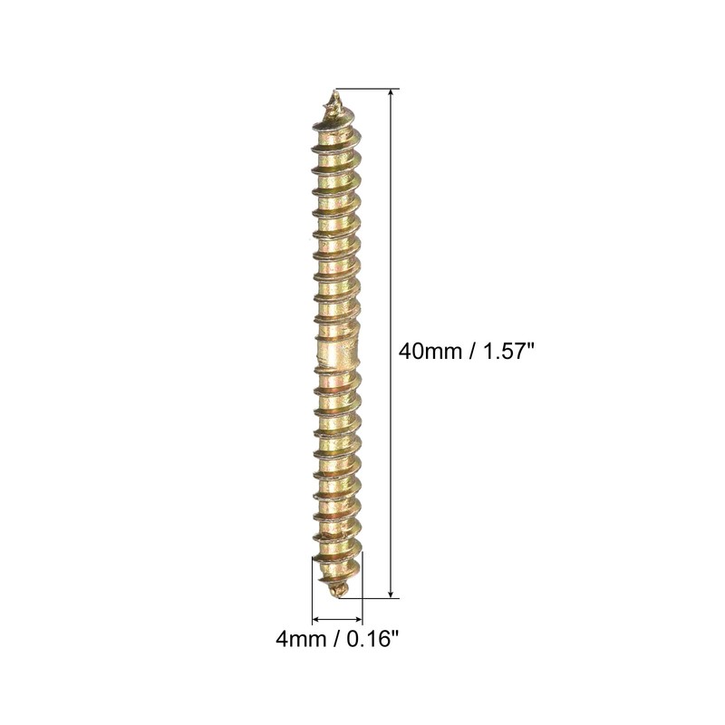 uxcell 4x38mm Hanger Bolts, 24pcs Double Ended Self-Tapping Thread Wood