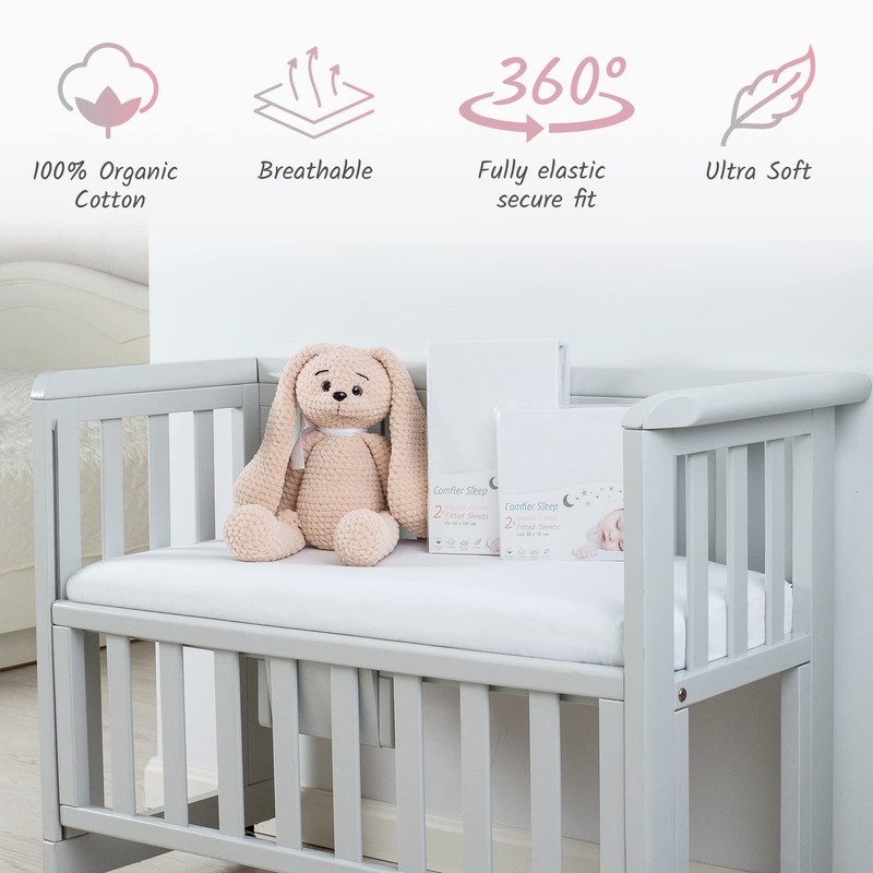 Crib Fitted Sheets 51x85 cm White Chicco nexttome Crib Sheets