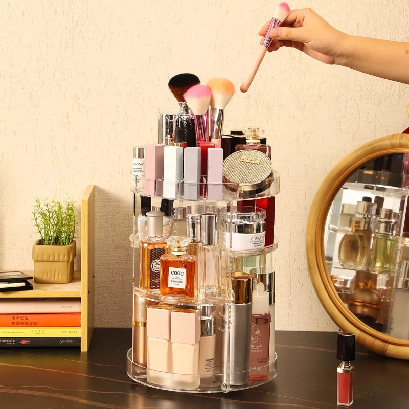 GYBOOM Organizador De Maquillaje Ajustable Transparente Que Gira 36