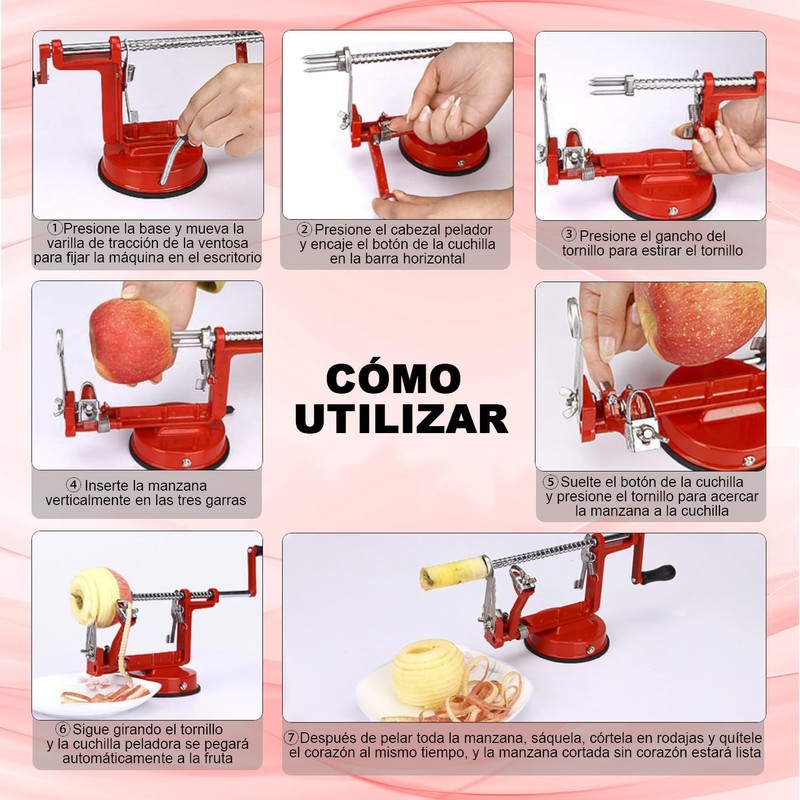 Pelador de Manzana, Pelador de Manzanas Rebanador Descorazonador