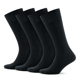 Bamboo Socks, Men & Women, Business & Leisure, 4 Pairs, black