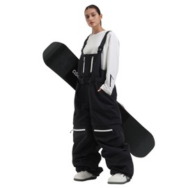 HIEEKDER Womens Mens Snowboard Bibs Snow Super Baggy Waterproof Windproof Insulated Loose Ski Pants Overalls Winter Sport