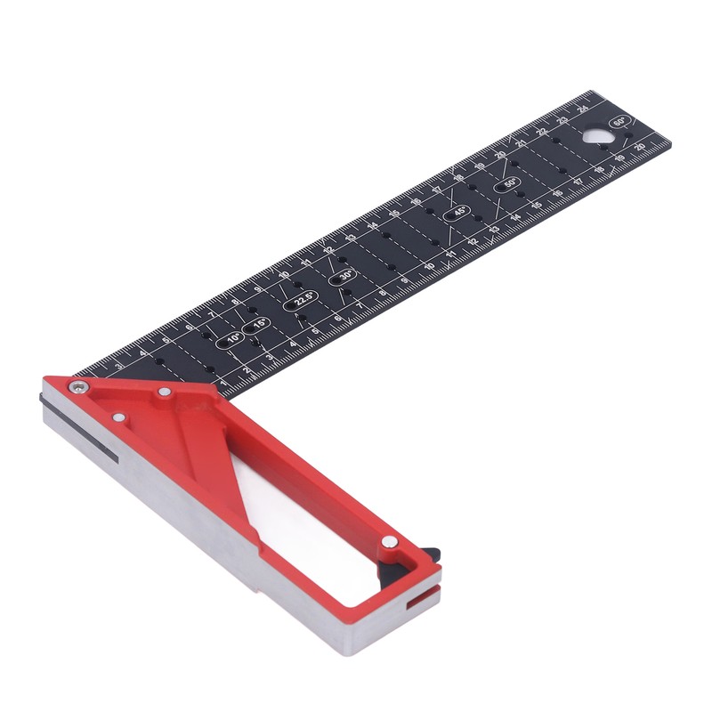 Woodworking Straight Angle Ruler 30° 45° 90° 3mm Thickness Adjustable