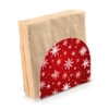 Acrylic Napkin Holder Snowflakes Pattern Red Modern Decorative Dinner Paper