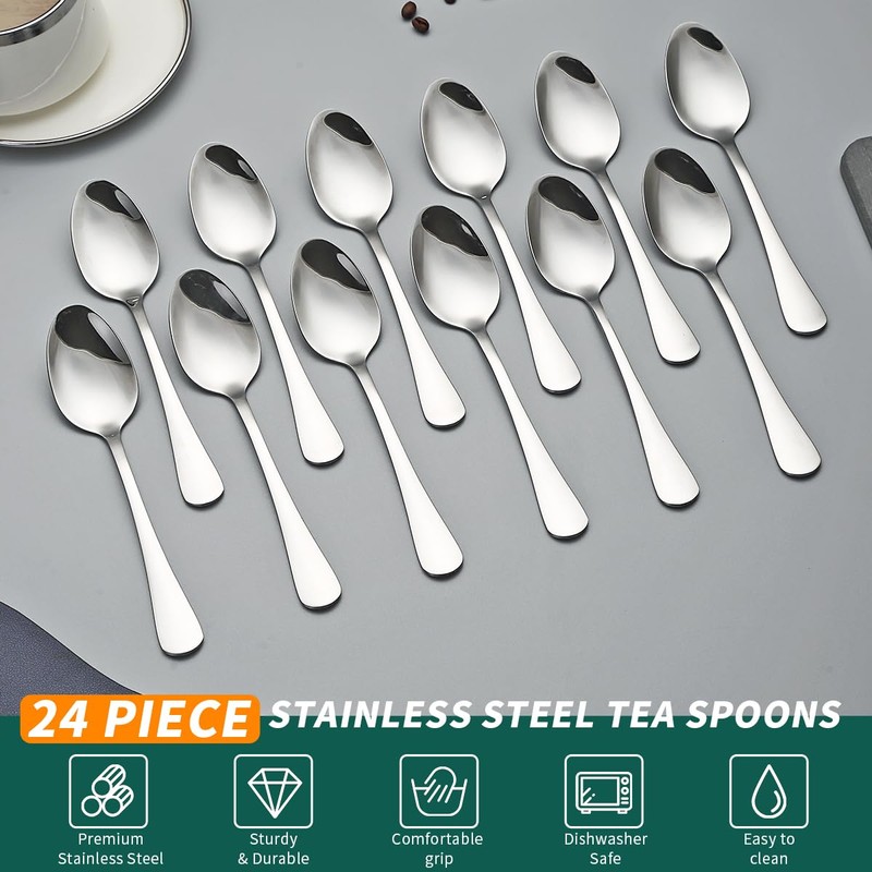 Evanda Tea Spoon, 24 x 14 cm, Stainless Steel Coffee