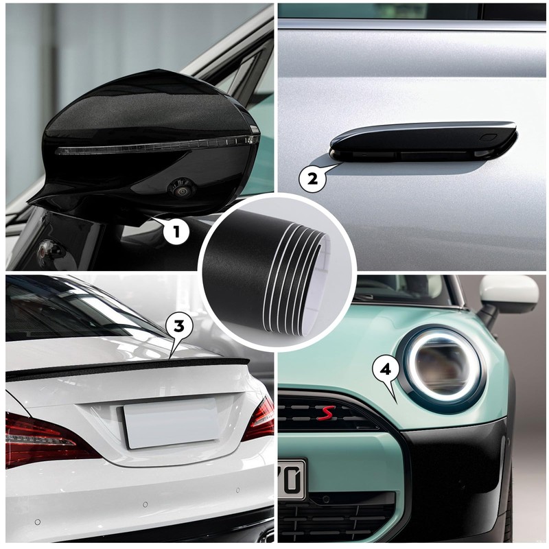 TARO WORKS Matte Black Semi-Gloss Car Exterior Interior Car Wrapping