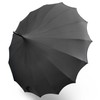 Gothic Rebel Striped Dark Wing Pagoda Umbrella - Ideal for