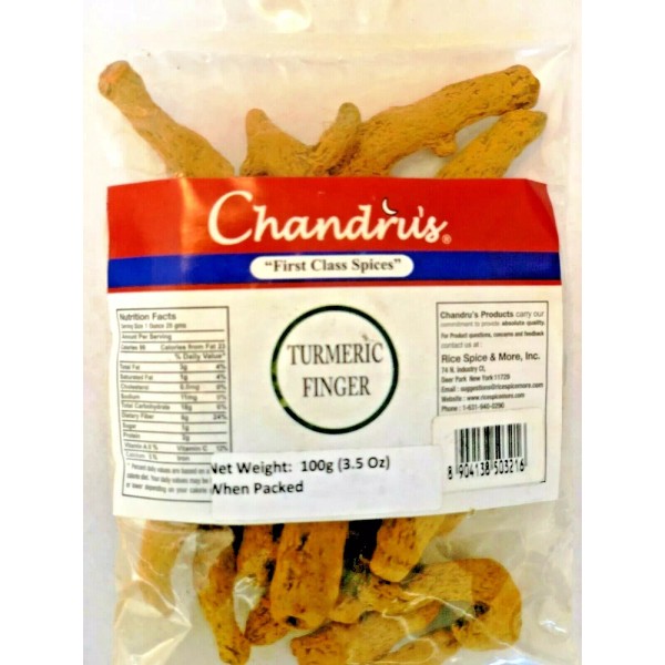 Chandru's Turmeric Root Finger Pure, Whole-100g(3.5