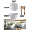 LAUCHUH Salad Serving Bowls, 5 Quarts Porcelain White Serving Bowl