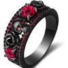 Retro Stainlless Steel Black Gold Plated Skull Ring Ring punk
