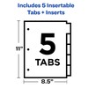 Avery Durable Plastic 5-Tab Insertable Big Tab Dividers for 3