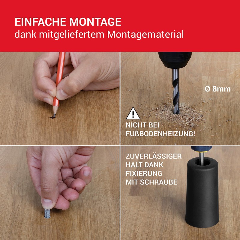 LouMaxx Rubber Floor Door Stop, Diameter 40 mm x 75