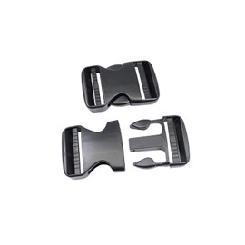 BOSWOAK Side Release Buckles Heavy Duty Plastic Buckle Clips Snaps Backpack Buckle Replacement, Black, 2inch(50mm)-2 Sets