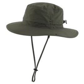 Connectyle Outdoor SPF 50+ Boonie Sun Hat for Men Gardening Fishing Hiking Hat Adjustable Wide Brim Bucket Hat Army Green