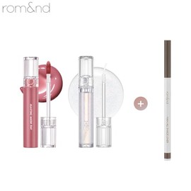 ROMAND Glasting Water Tint + Lip Gloss + Liner Set 3items [Sunset Glasting], Tint#$%Lip Gloss:14 Mauve Moon-02 Sanho Crush