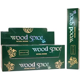 Wood Spice Incense Sticks Agarbathi - 15g Boxes x 12p ack insence insense insienso - Fine Quality Incense Sticks for Purification, Relaxation, Positivity, Yoga, Meditation (Wood Spice)