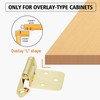 Gold Kitchen Cabinet Hinges 1/2" Overlay, 50 Pack (25 Pairs)