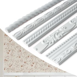 YEFANXI Self-Adhesive Flexible Crown Molding PVC Ceiling & Wall Decoration Trim – 0.7IN*0.28IN, 10 FT Roll Peel and Stick White Wall Trim, DIY Installation for Mirror Edge