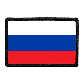 Russia Flag - Color | Hook and Loop Attach for Hats, Jeans, Vest, Coat | 2x3 in | by Pull Patch