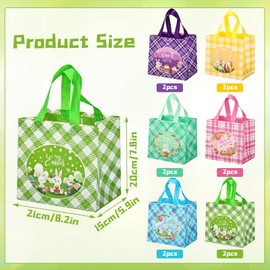 FePen Pack of 12 Easter Baskets, Easter Basket with Handles, Easter Bags for Filling, Gift Bags Easter, Easter Bags for Children, Gift Egg Hunt, Easter Decoration (A)