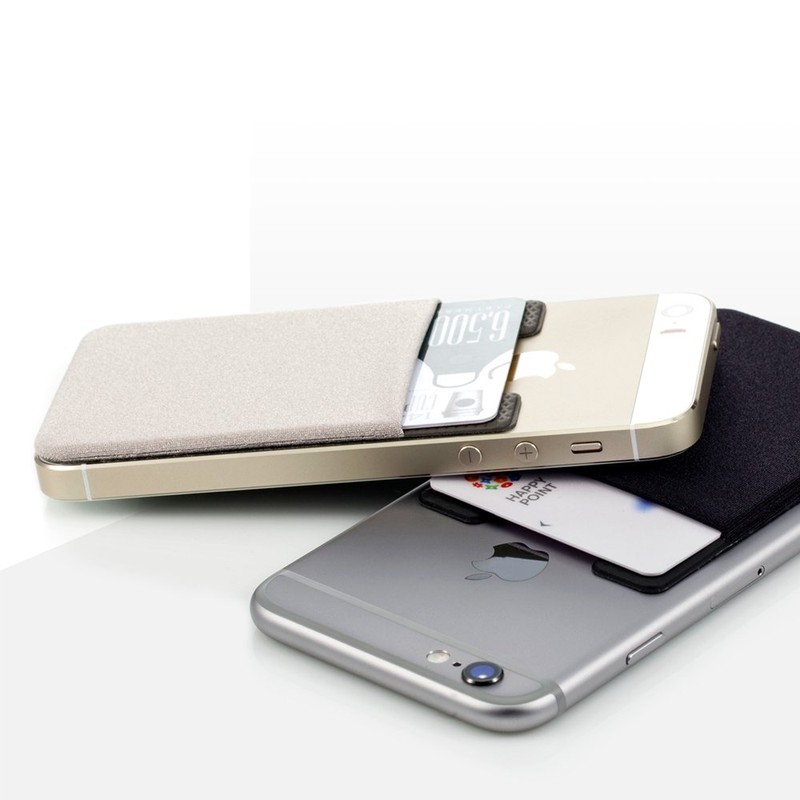 Sinjimoru Pocketbook Type Card Holder, Back Adherent Card Storage Case,