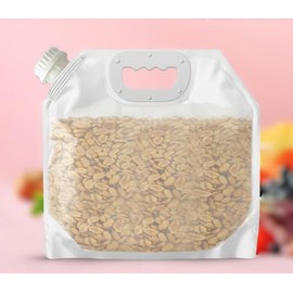 4pc Large Clear Reusable Stand-Up Food Storage Bag with Easy-Pour Closable Spout, 10 lb Capacity