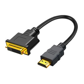 kclkda HDMI to DVI Cable Adapter 1ft, Bi-Directional HDMI Male to DVI-I Dual Link Female Converter, 1080p Full HD 60Hz, Gold-Plated, Supports PC, TV, Monitor, Projector, Gaming Console