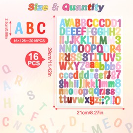 IETWATE 16 Blatt Buchstaben Aufkleber, Vinyl Klebebuchstaben Wetterfest, Buchstaben Sticker für Kinder, Buchstaben zum Aufkleben für Scrapbooking DIY-grußkarten Dekoration Markierung