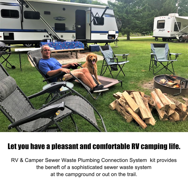 Sporacingrts RV and Camper Sewer Waste Plumbing Connection System Kit