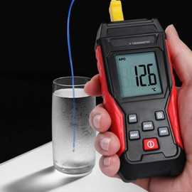 Thermocouple Thermometer, Digital K/J Thermometer, Single Channel with 2 K Type Probes, High and Low Temperature Meter Range 328°F to 2501°F HVAC for Science and Industry