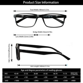 VisiWell 5-Pack Blue Light Blocking Reading Glasses for Women Men, Computer Readers,Cheaters (5 Black, 2.00, x)