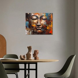 Rebotipy DIY Paint by Numbers for Adults Beginner Buddha Face Adult Paint by Numbers Abstract Texture Art Paint by Number for Adults Paint by Numbers Crafts for Adults Kids 16x20 in