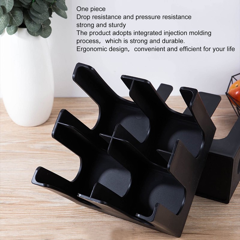 Cup and Lid Holder, Paper Cup Dispenser, 2 Compartments, Black