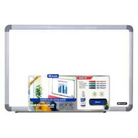 BAZIC Magnetic Dry Erase Board Aluminium Frame 24"x36", Whiteboard, Dry Erase Markers, Magnets, Board Cleaner, Magnetic Eraser, Aluminum Tray, 1-Pack