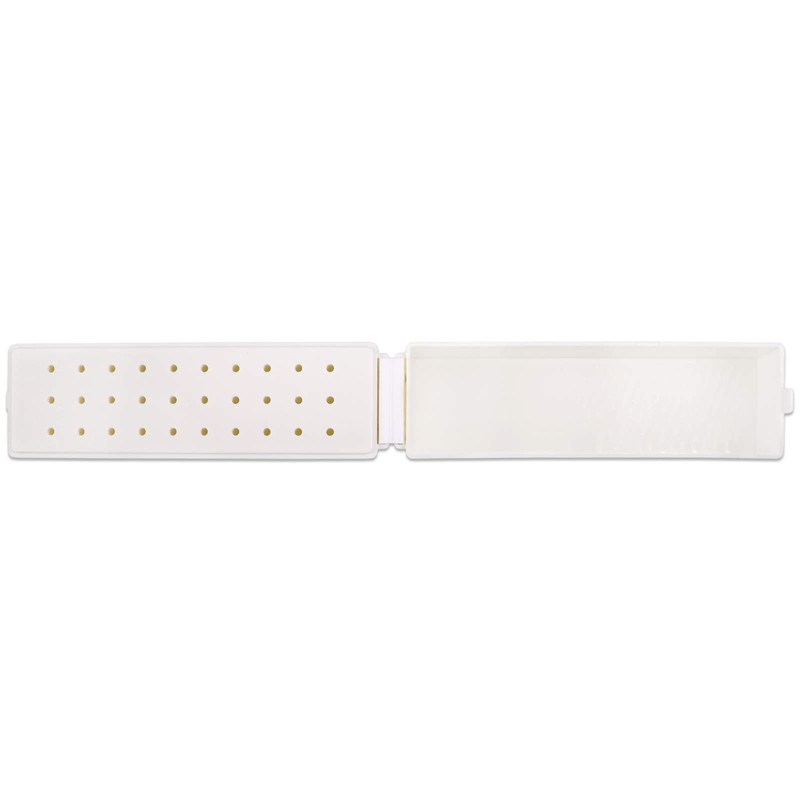 30 Holes White Rectangle Nail Drill Bit Holder Stand Display