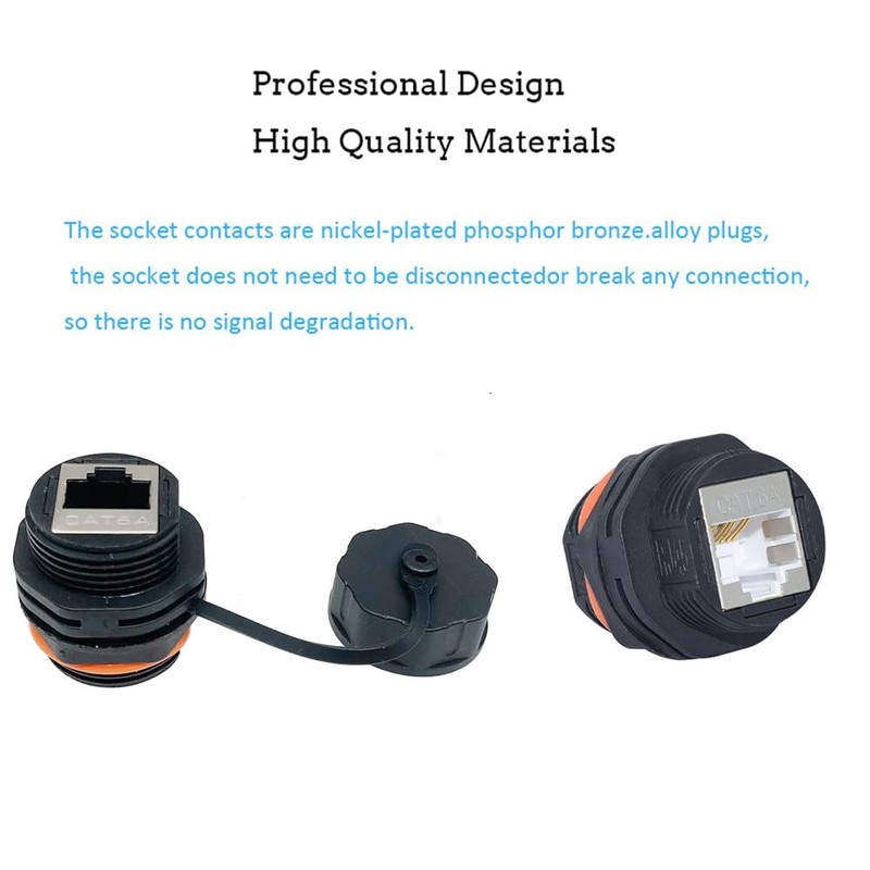 PENGLIN 5pcs CAT6A Panel Socket, Ethernet LAN IP68 Waterproof, RJ45