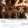 4 Pack- Battery Operated Outdoor Tree String Lights with 50