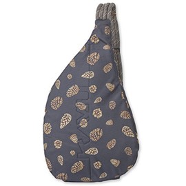 KAVU Original Rope Sling Pack with Adjustable Rope Shoulder Strap, Pine Cones