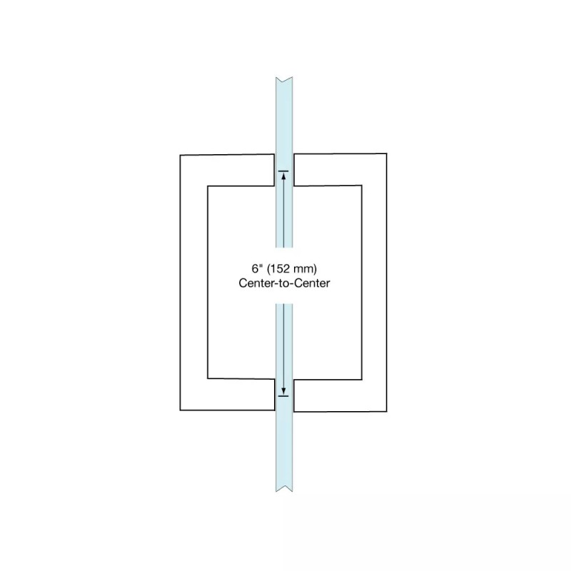 Winstar 6" Squared Back-to-Back Shower Door Handle - Matte Black