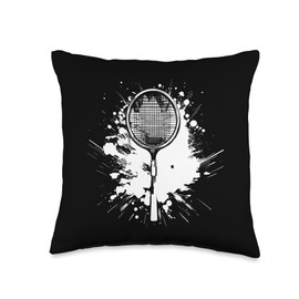 Badminton Racket Streetart Throw Pillow