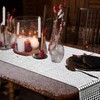 Lusofie 12 x 71 Inches Disco Table Runner Silver Sequin