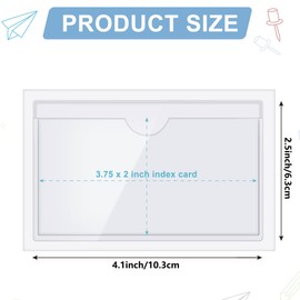 Outus 100 Pcs Clear Self Adhesive Pockets - Bin Labels for Storage Bins, Pocket Label Sleeves, Plastic Index Card Holder with Top Open for Organizing Bins Box Drawer(4.1 x 2.5 Inch)