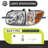 ROADEAL Headlights W/Bulbs for 2005 2006 Tundra Double Cab SR5/Limited(NOT