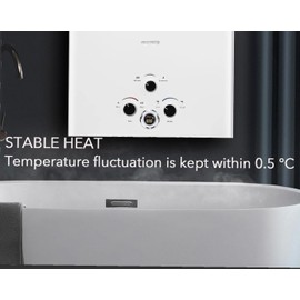 18L Hot Water Heater, LPG Propane Gas Water Heater, On Demand Instant Boiler Over-pressure Protection with Digital Display For Camping, RV, Cabin, Barn