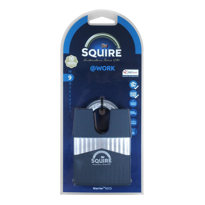 Henry Squire Warrior High-Security Closed Shackle 5 Pin Cylinder Padlock,