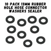 Invero® 10 Pack 13mm Rubber Hole Hose Connector Washers Sealer