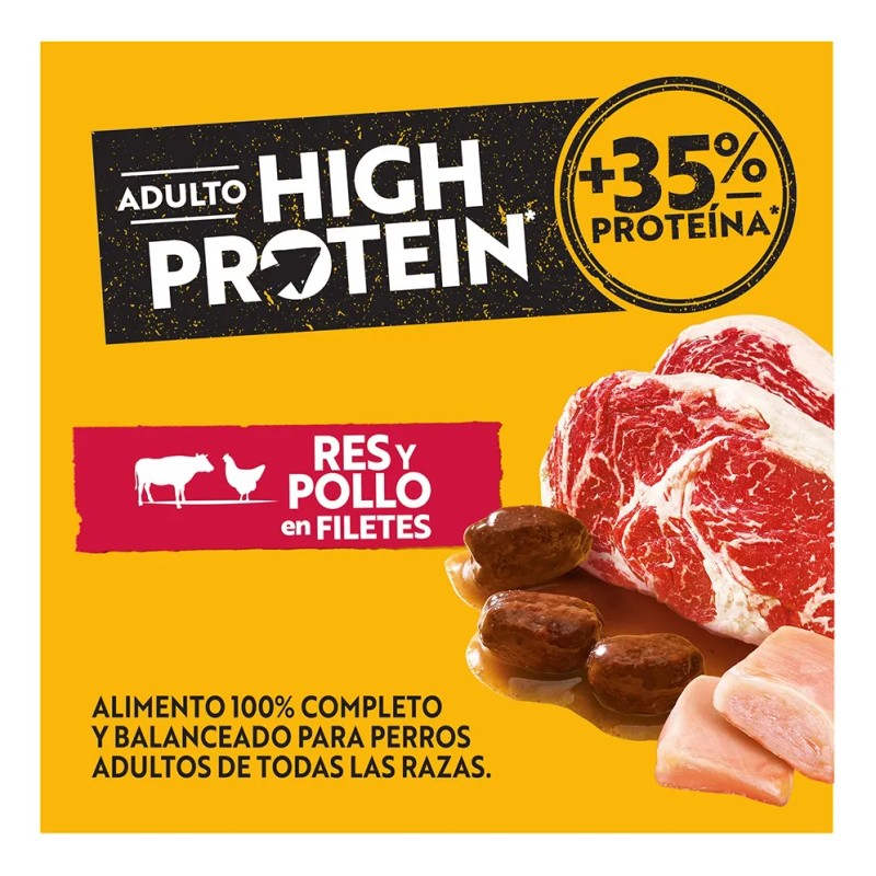 Pack Sobres Pedigree High Protein Perro Adulto Res Y Pollo