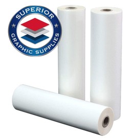 Superior Graphic Supplies Thermal Laminating Film Roll - 1 Inch Core, 10 Mil/.01 Inch Thick, 25" x 100', Clear Gloss, 2 Roll Pack